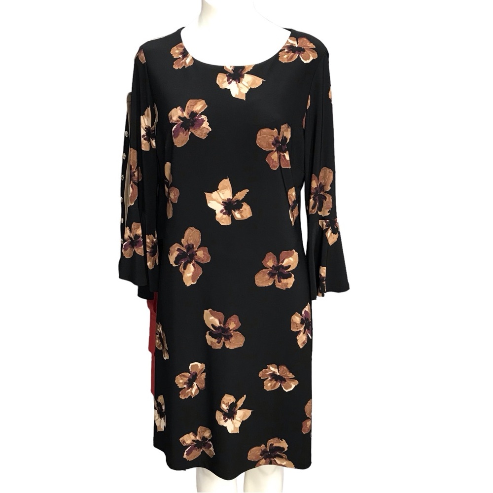 Tommy Hilfiger Black Floral Long Sleeve Dress